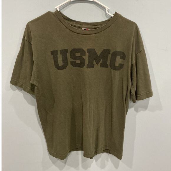 Bayside Other - Bayside Mens USMC Tee Size M Army Green T-shirt Made in USA US Marines Military